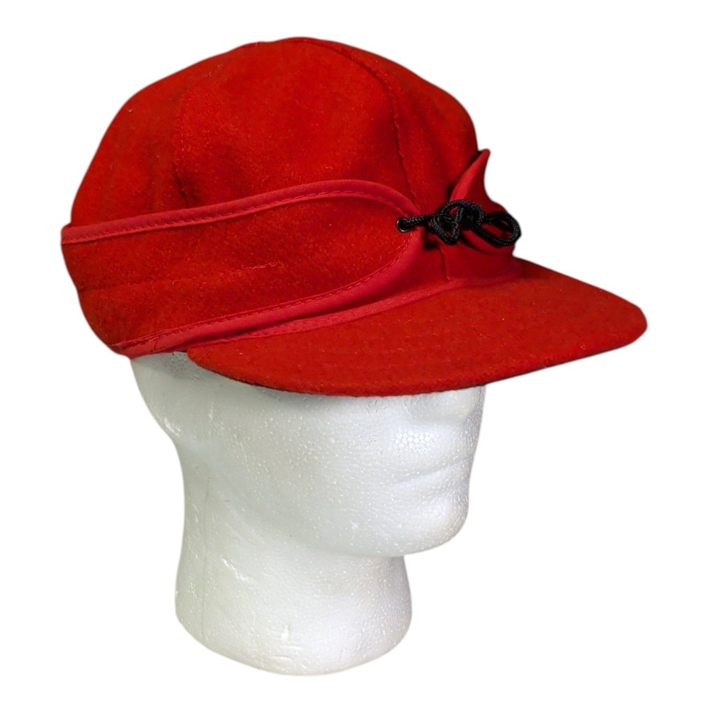 Stormy Kromer Cap Classic Vintage Red Wool Mens Size 7 3/8 Blizzard Hat USA